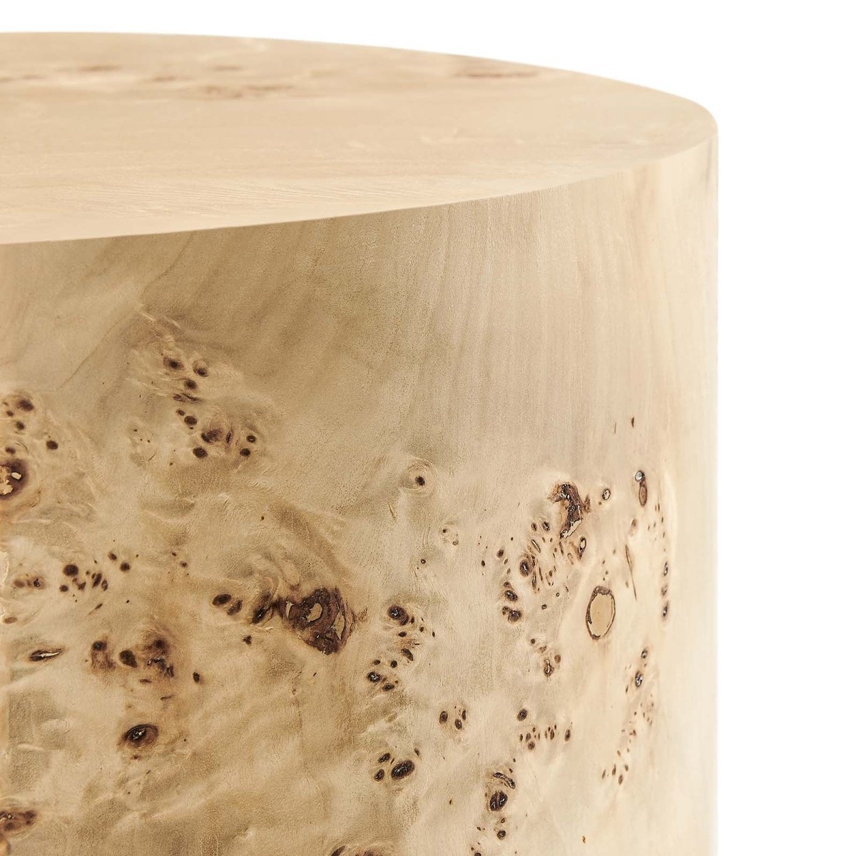 Cosmos 16" Round Burl Wood Side Table - BUILDMYPLACE