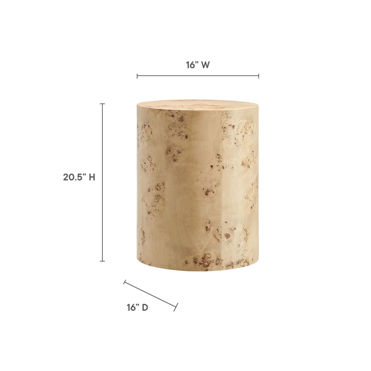 Cosmos 16" Round Burl Wood Side Table - BUILDMYPLACE