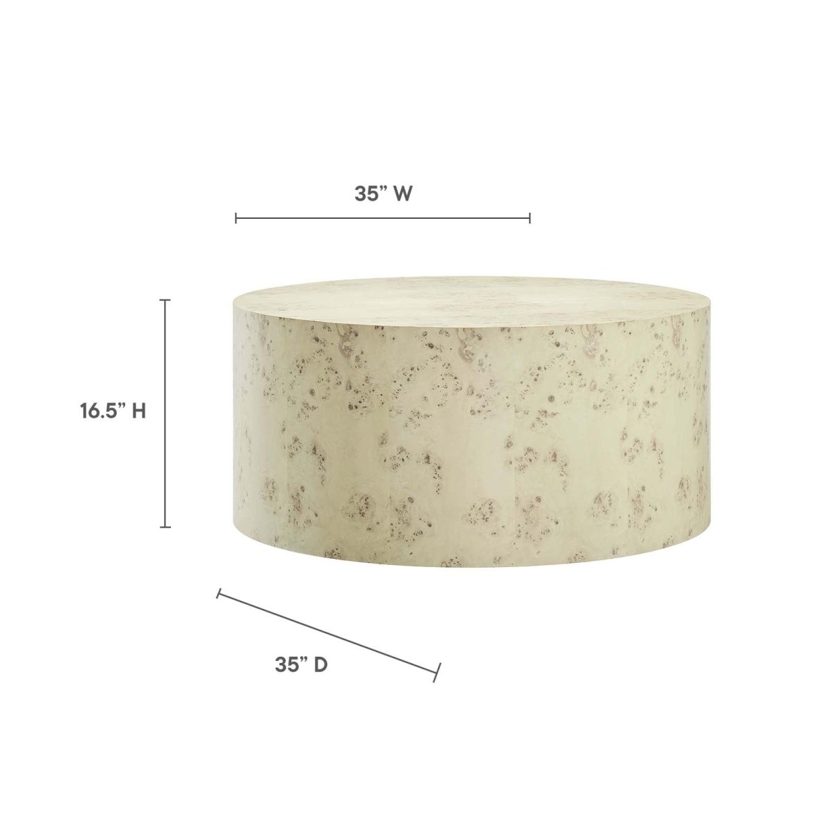 Cosmos 35" Round Burl Wood Coffee Table - BUILDMYPLACE