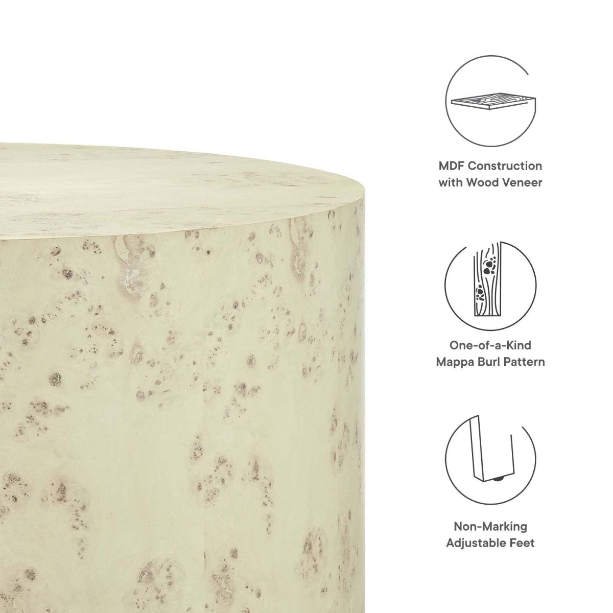 Cosmos 35" Round Burl Wood Coffee Table - BUILDMYPLACE