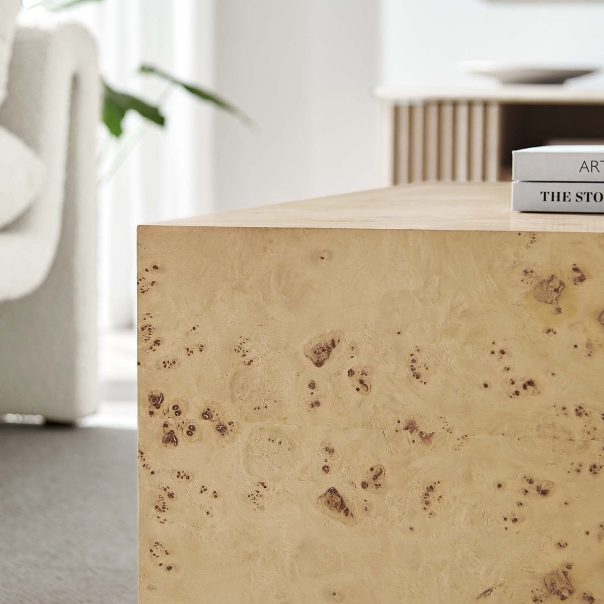 Cosmos 36" Square Burl Wood Coffee Table - BUILDMYPLACE