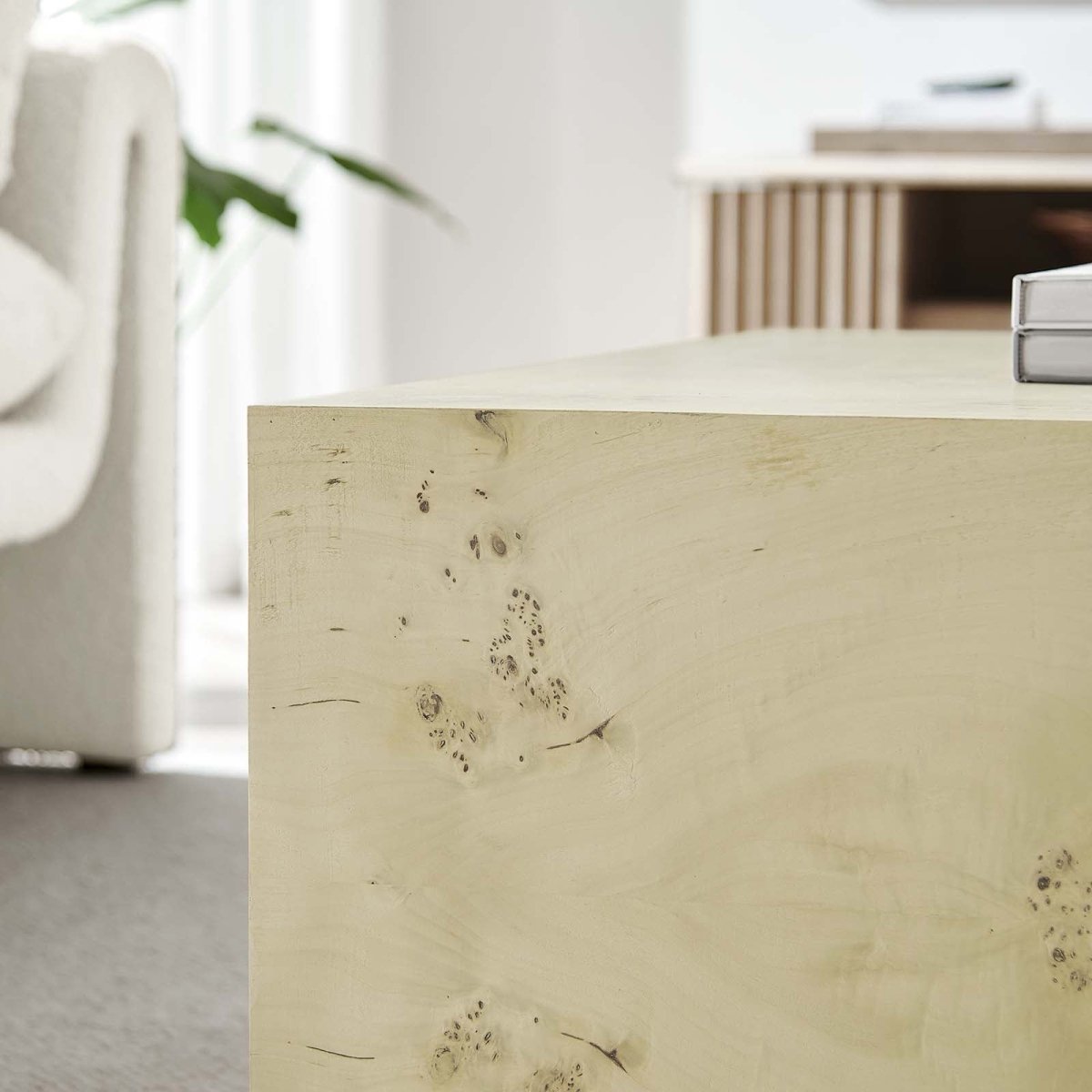 Cosmos 36" Square Burl Wood Coffee Table - BUILDMYPLACE