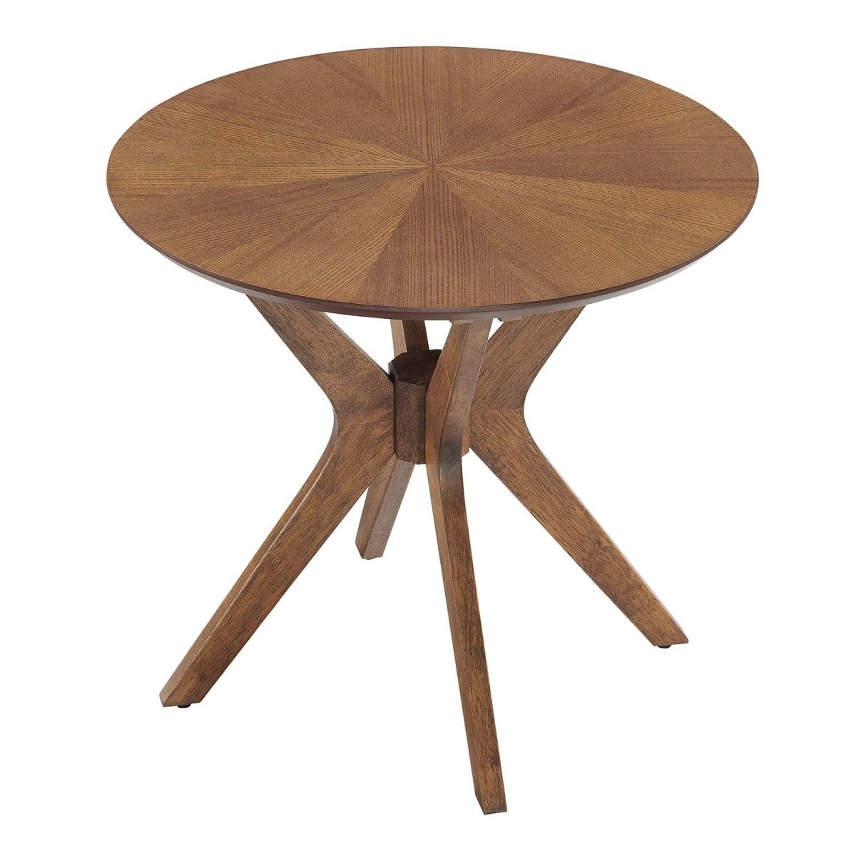 Crossroads 24" Round Wood Side Table - BUILDMYPLACE