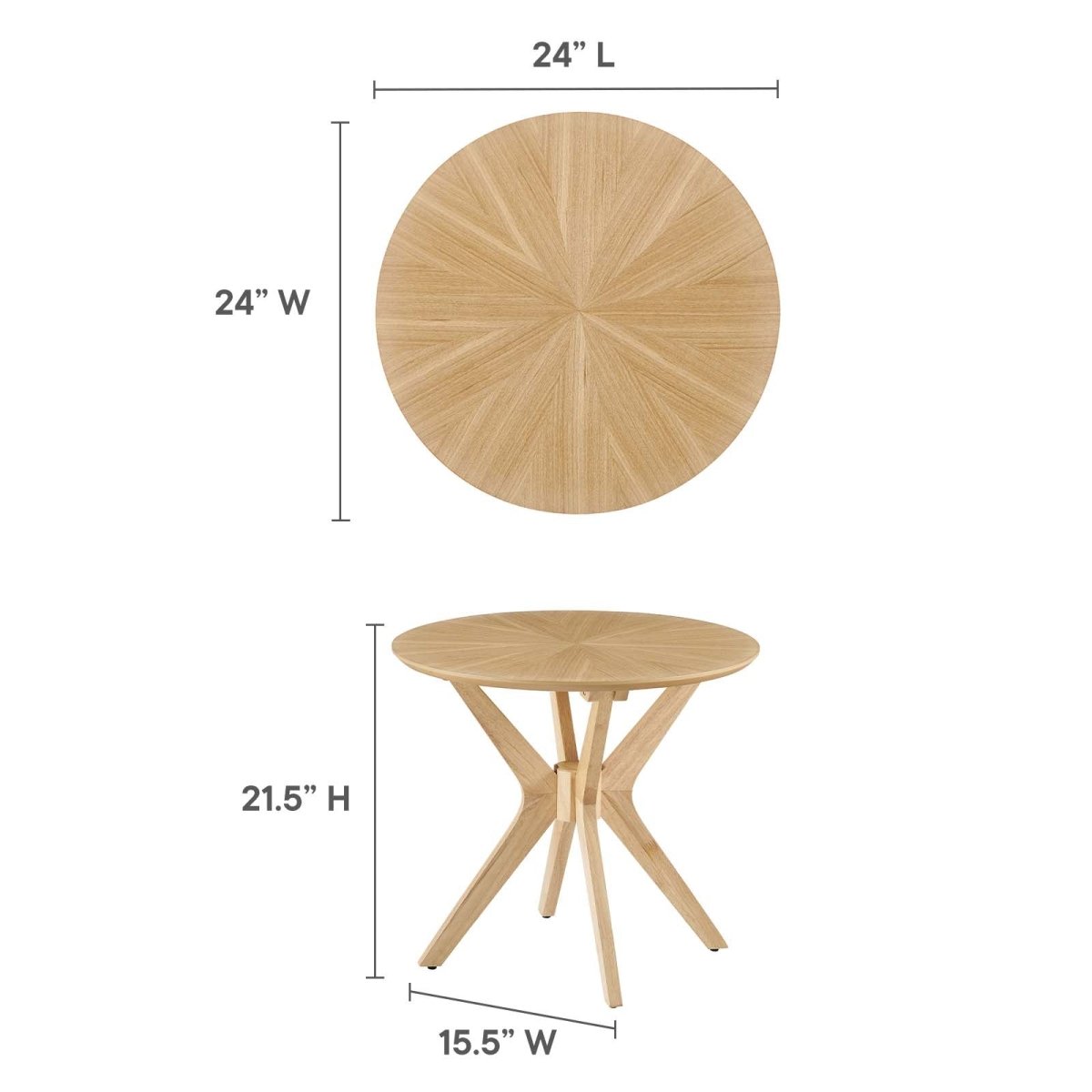 Crossroads 24" Round Wood Side Table - BUILDMYPLACE
