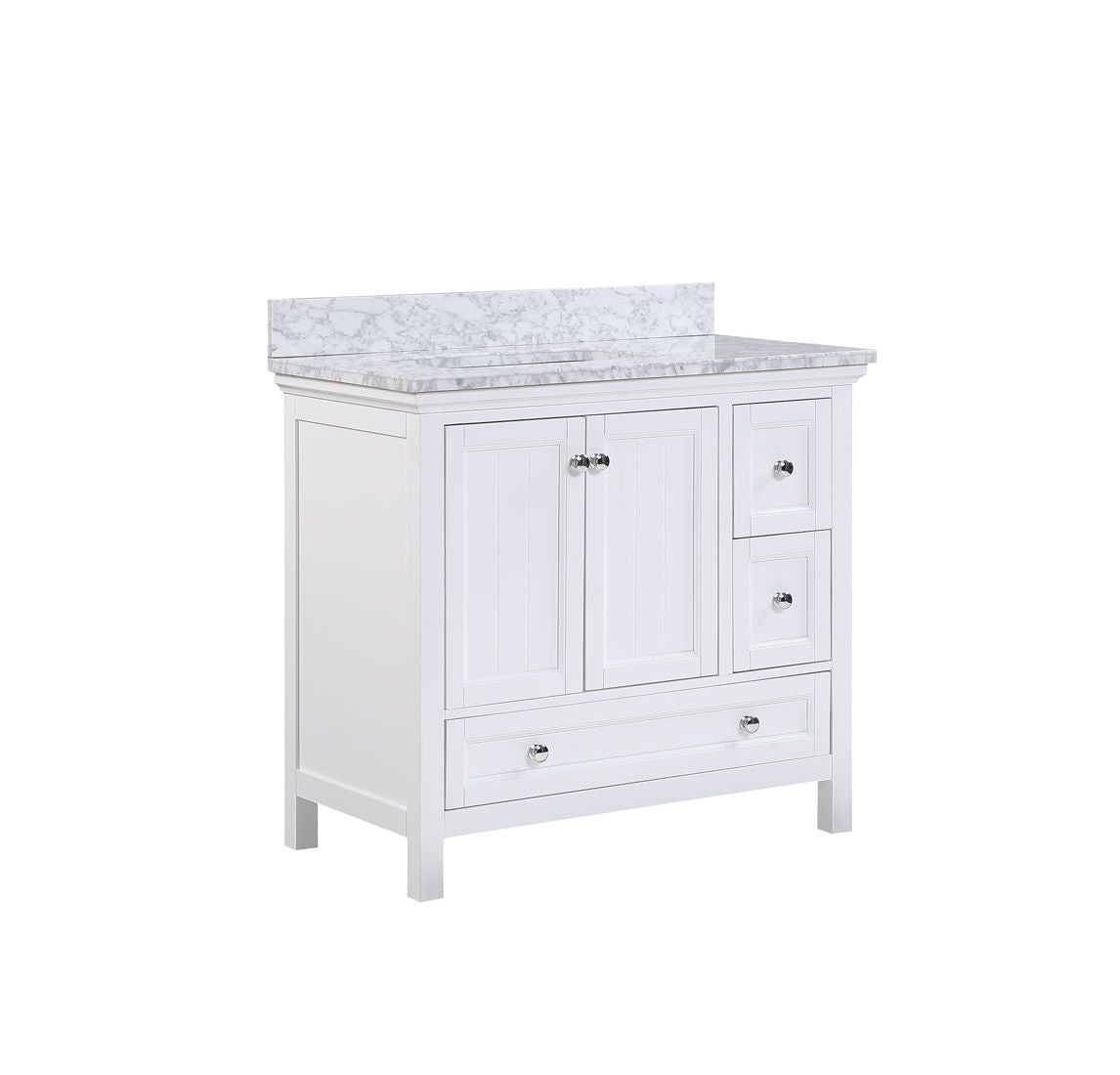 Cunningham Freestanding Modern Bathroom Vanity with Carrara White Marble Sink Top - BUILDMYPLACE