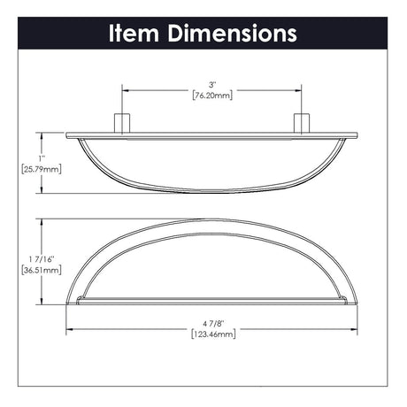 Cup Handles for Cabinets 3 Inch Center to Center - Hickory Hardware - Cottage Collection - BUILDMYPLACE