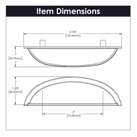 Cup Handles for Cabinets 3 Inch Center to Center - Hickory Hardware - Cottage Collection - BUILDMYPLACE