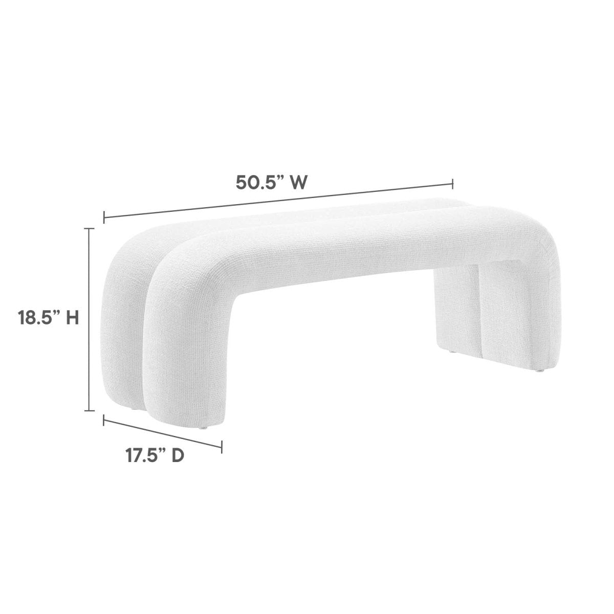 Dax 50.5" Chenille Upholstered Accent Bench - BUILDMYPLACE