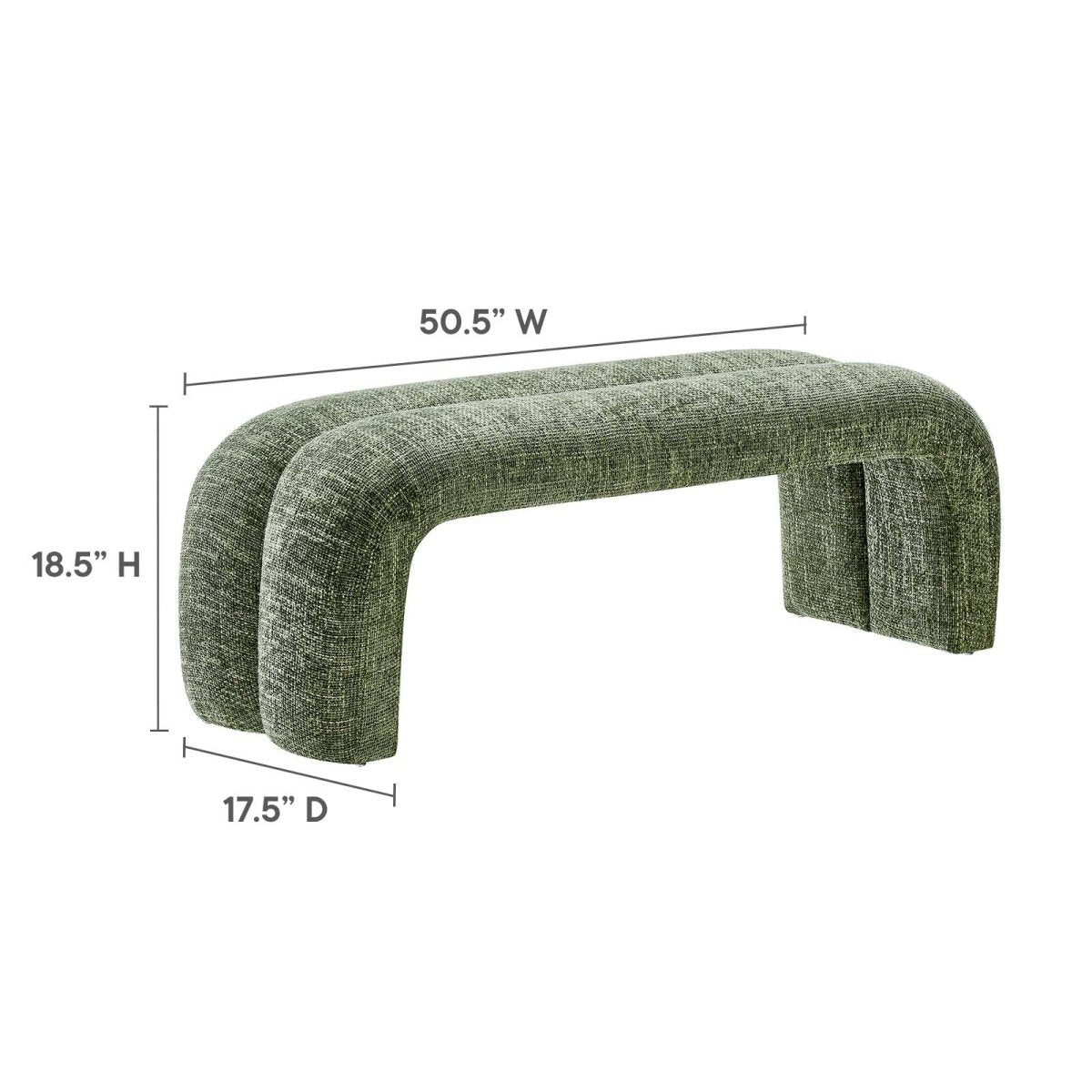 Dax 50.5" Chenille Upholstered Accent Bench - BUILDMYPLACE
