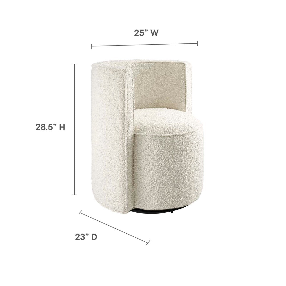 Della Boucle Fabric Swivel Chair - BUILDMYPLACE