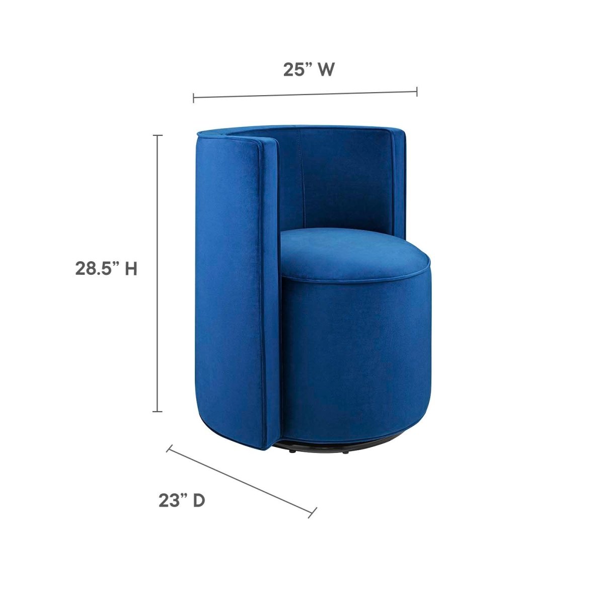 Della Performance Velvet Fabric Swivel Chair - BUILDMYPLACE