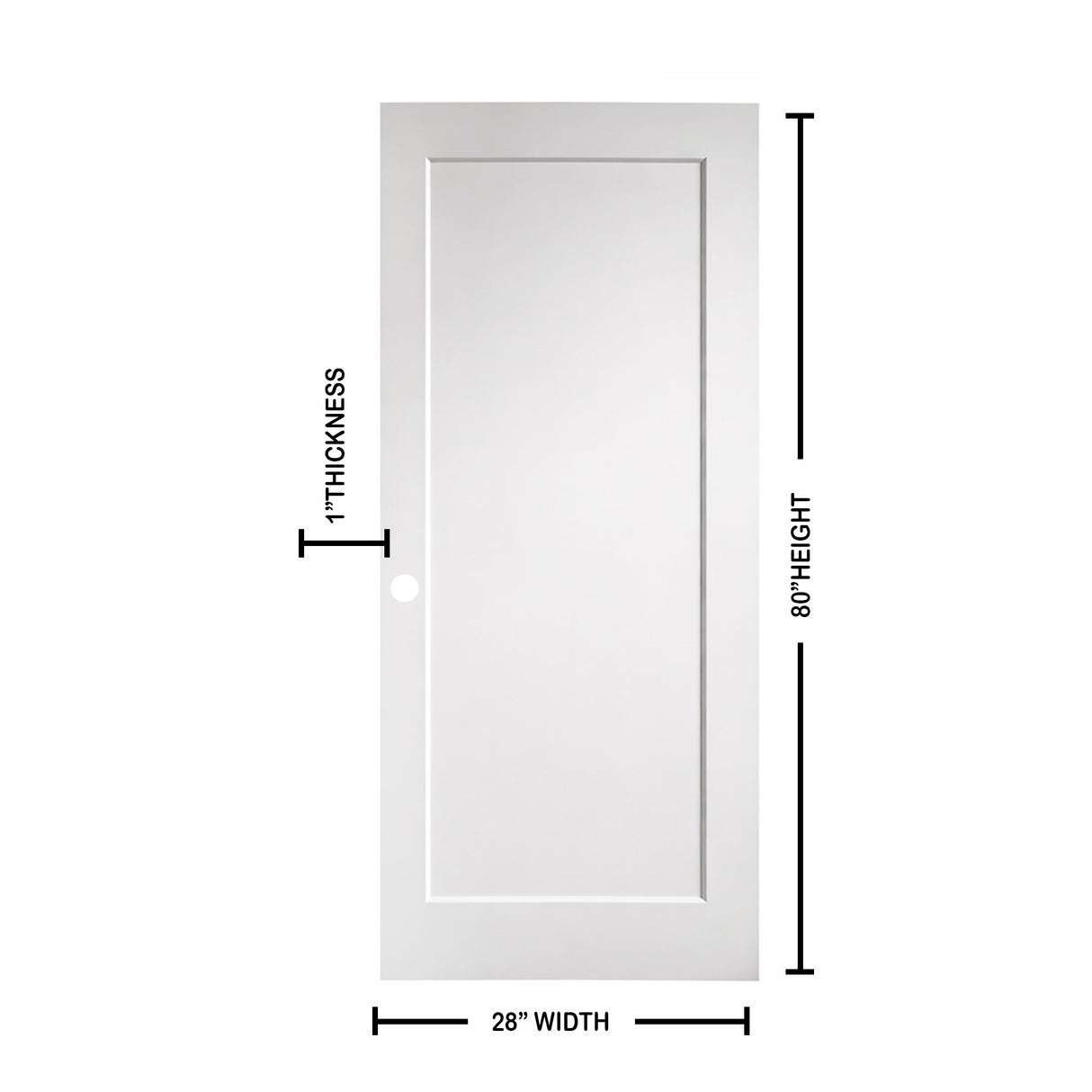 Ivanees 1-Panel Hollow Core Molded Shaker Door Slab - Madison 80 Inch Height