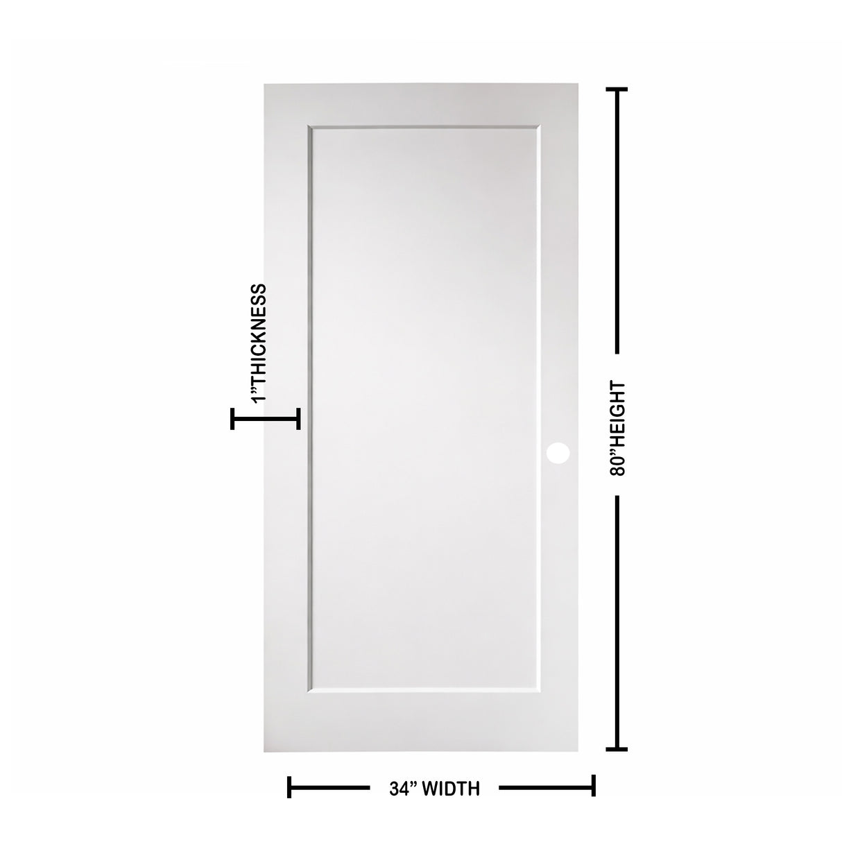 Ivanees 1-Panel Hollow Core Molded Shaker Door Slab - Madison 80 Inch Height