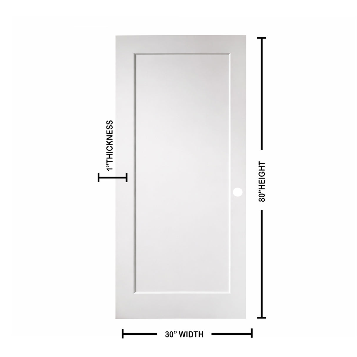 Ivanees 1-Panel Hollow Core Molded Shaker Door Slab - Madison 80 Inch Height
