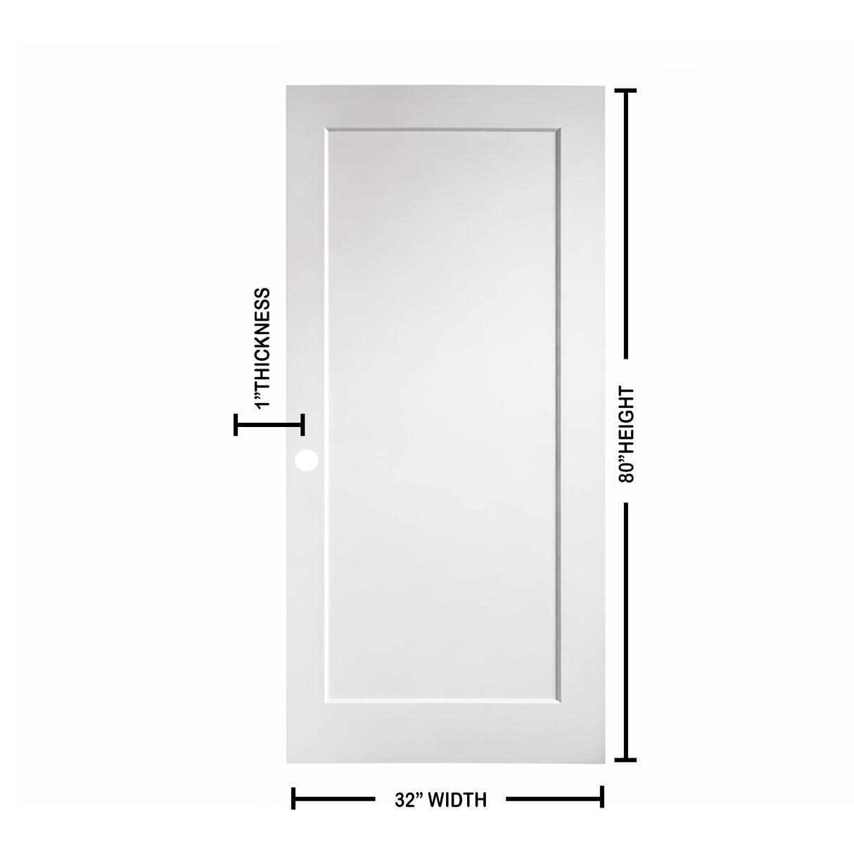 Ivanees 1-Panel Hollow Core Molded Shaker Door Slab - Madison 80 Inch Height