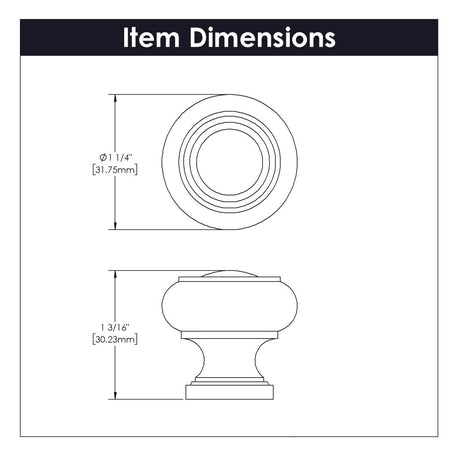 Door Knob 1 - 1/4 Inch Diameter - Cottage Collection - BUILDMYPLACE