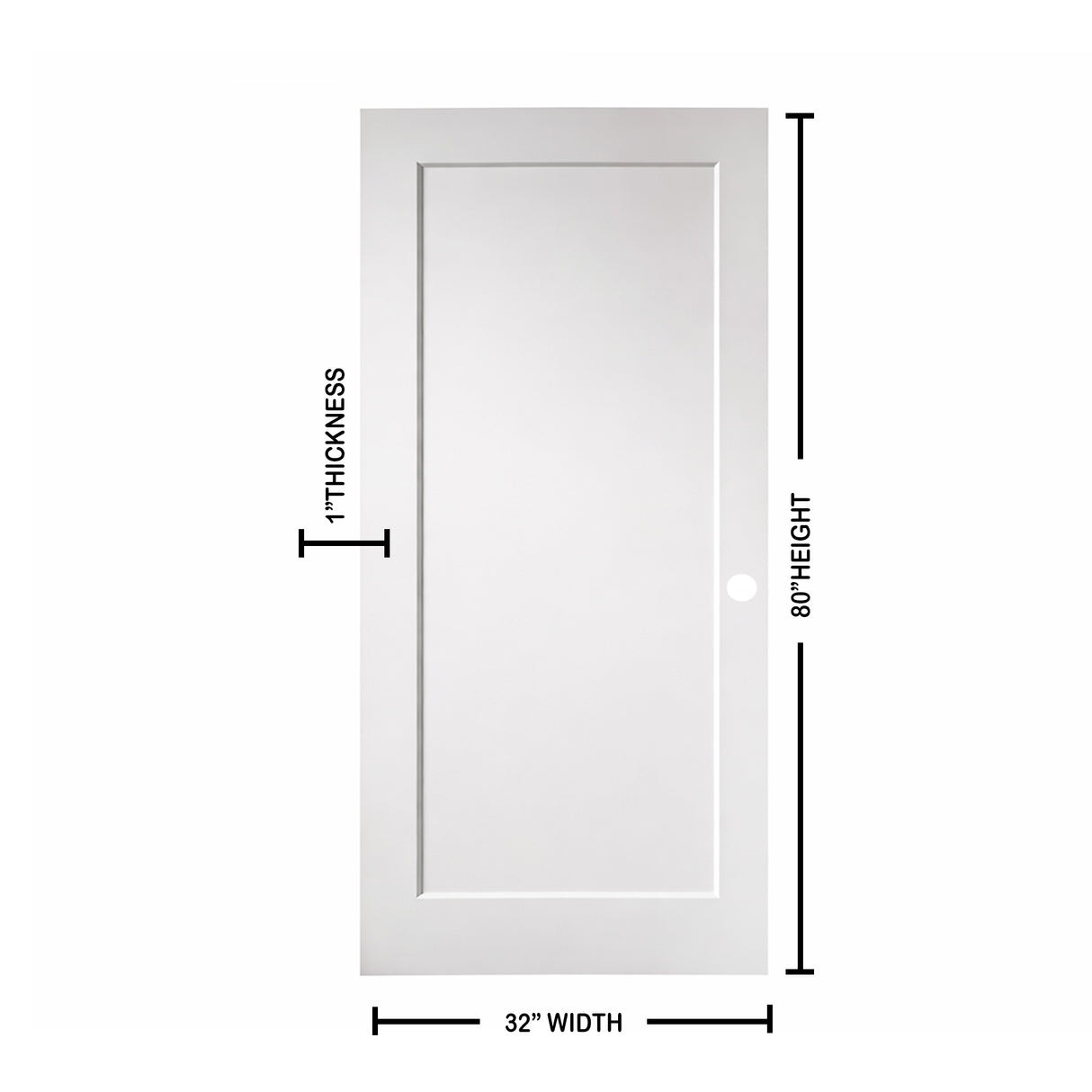 Ivanees 1-Panel Hollow Core Molded Shaker Door Slab - Madison 80 Inch Height