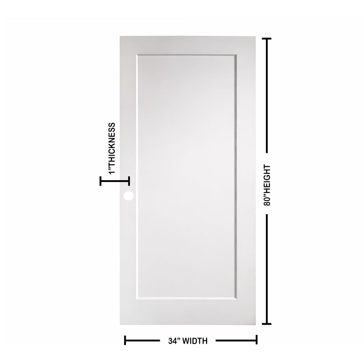 Ivanees 1-Panel Hollow Core Molded Shaker Door Slab - Madison 80 Inch Height