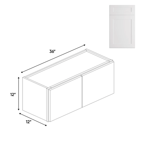 Double Door - White - Wall Cabinets - 12 in H x 36 in W x 24 in D - BUILDMYPLACE
