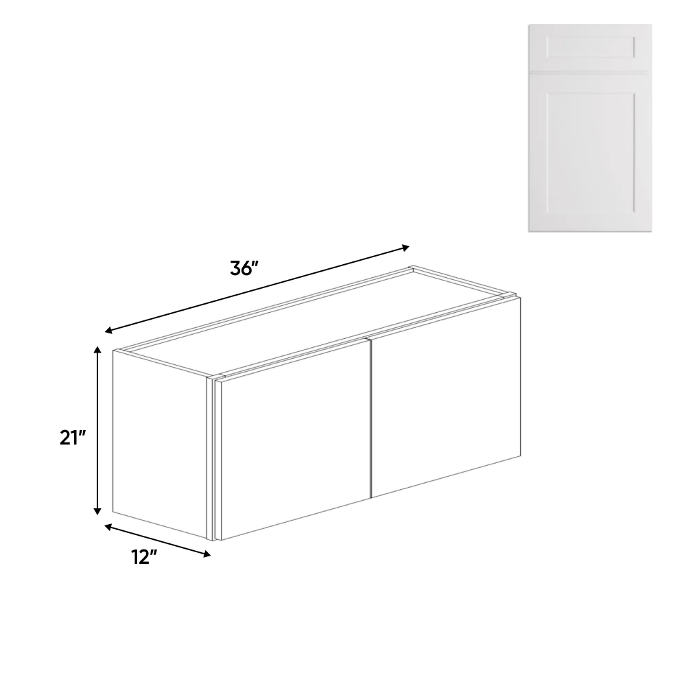 Double Door - White - Wall Cabinets - 21 in H x 36 in W x 24 in D - BUILDMYPLACE