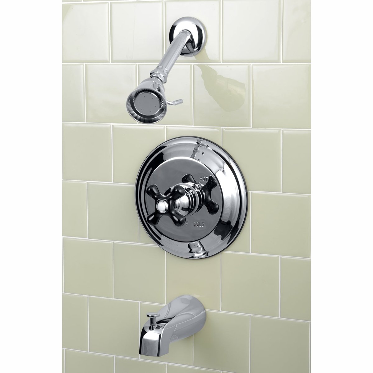 Duchess Tub and Shower Faucet With Cross Handle - BUILDMYPLACE
