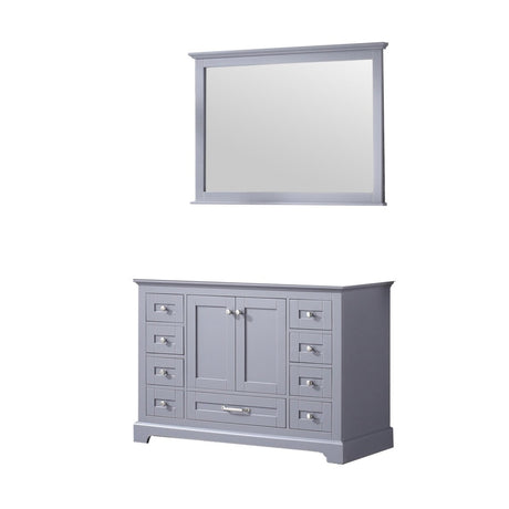Dukes 48" Dark Grey Single Vanity, no Top and 46" Mirror - BUILDMYPLACE