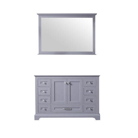 Dukes 48" Dark Grey Single Vanity, no Top and 46" Mirror - BUILDMYPLACE