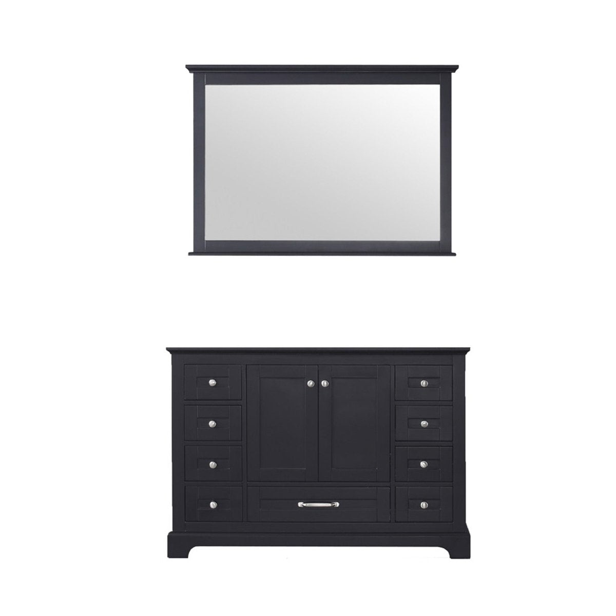 Dukes 48" Espresso Single Vanity, no Top and 46" Mirror - BUILDMYPLACE