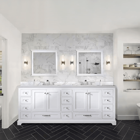 Dukes 84" White Vanity Cabinet Only - BUILDMYPLACE