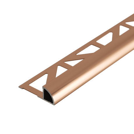 Durondell Aluminum Round Edge profile - Tile trim - 3/8 - Copper Anodized Brushed - Tile Edge Trim - BUILDMYPLACE