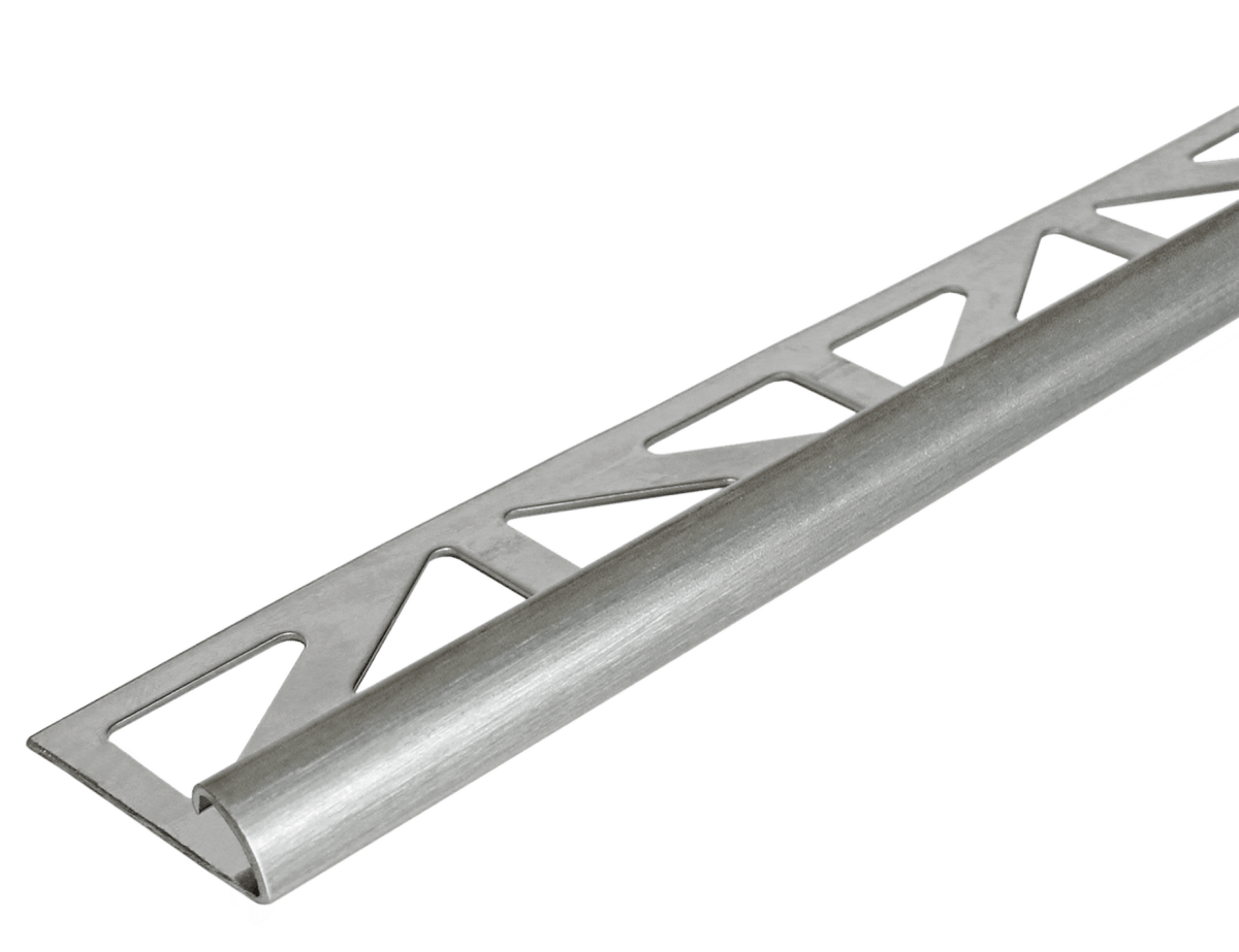 Durondell Round Edge profile - Tile trim - 3/8 in - Stainless Steel Brushed - Tile Edge Trim - BUILDMYPLACE