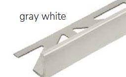 Durosol Aluminum Profile L Shaped Edge Trim 3/8 in. Gray White - Powder Coated Tile Edge Trim - BUILDMYPLACE