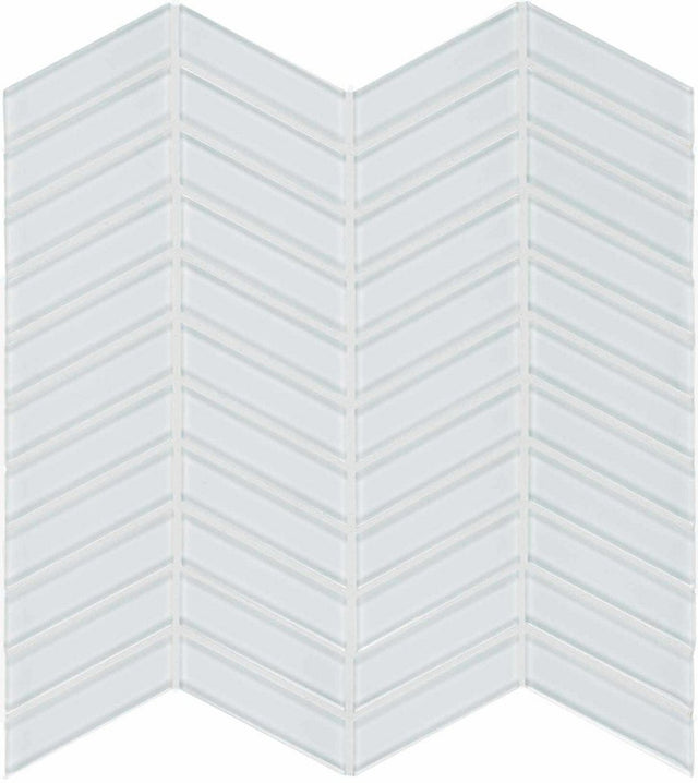 Element Ice Chevron Glossy Glass Mosaic - BUILDMYPLACE