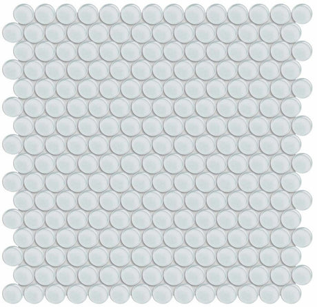 Element Ice Penny Round Glossy Glass Mosaic - BUILDMYPLACE