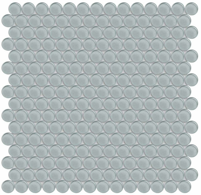Element Shadow Penny Round Glossy Glass Mosaic - BUILDMYPLACE
