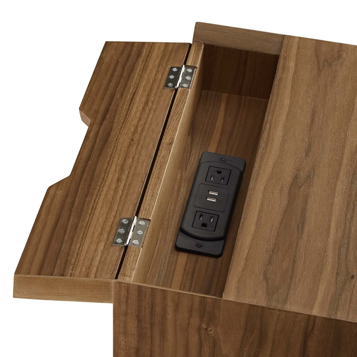 Ember Wood Nightstand With USB Ports - BUILDMYPLACE