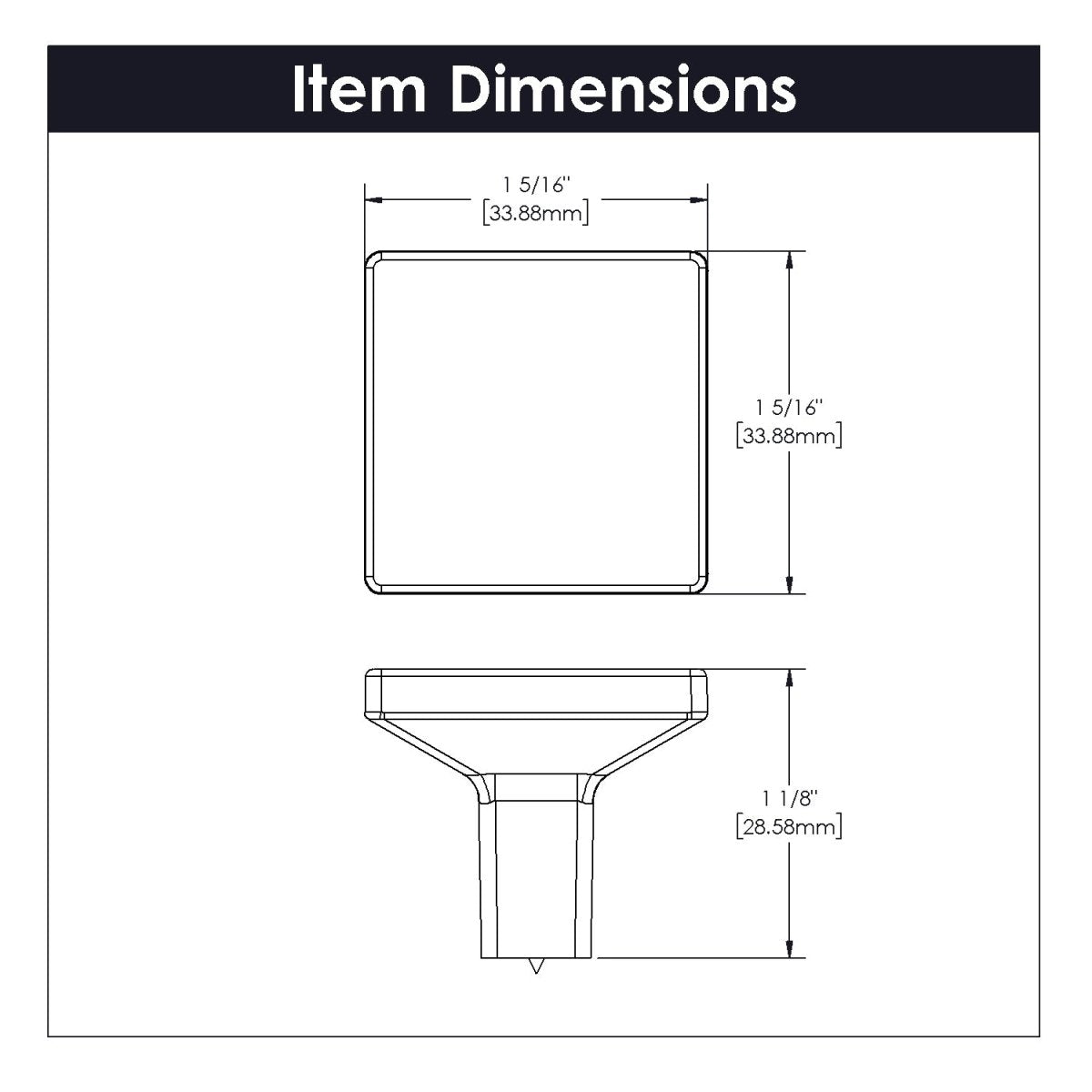 Emerge Collection - Belwith Keeler - Knob, 1 - 5/16" Sq. | B077034 - BUILDMYPLACE