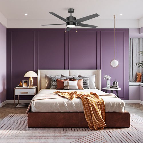 EMPIRE 52 inch 5 - Blade Ceiling Fan with LED Light & Pull Chain - LEDMyPlace