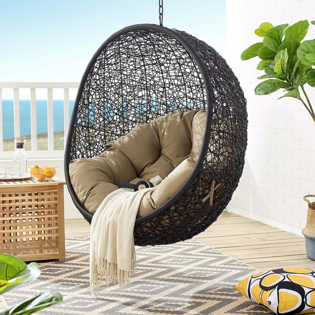 Encase Swing Outdoor Patio Lounge Chair Without Stand - BUILDMYPLACE