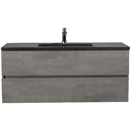 Eshburn Floating / Wall Mounted Bathroom Vanity With Black Top - BUILDMYPLACE