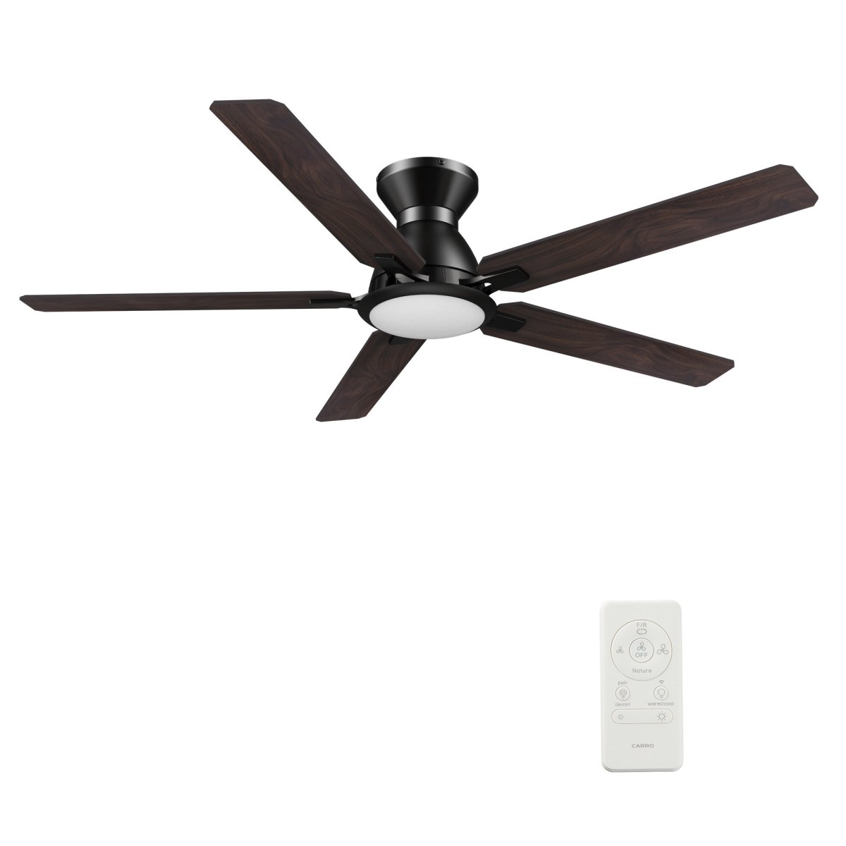 ESPEAR 52 inch Flush Mount 5 - Blade Smart Ceiling Fan with LED Light & Remote - LEDMyPlace