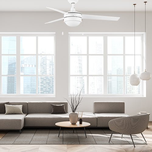 EVERETT 52 Inch 3 - Blade Ceiling Fan with LED Light & Pull Chain - LEDMyPlace