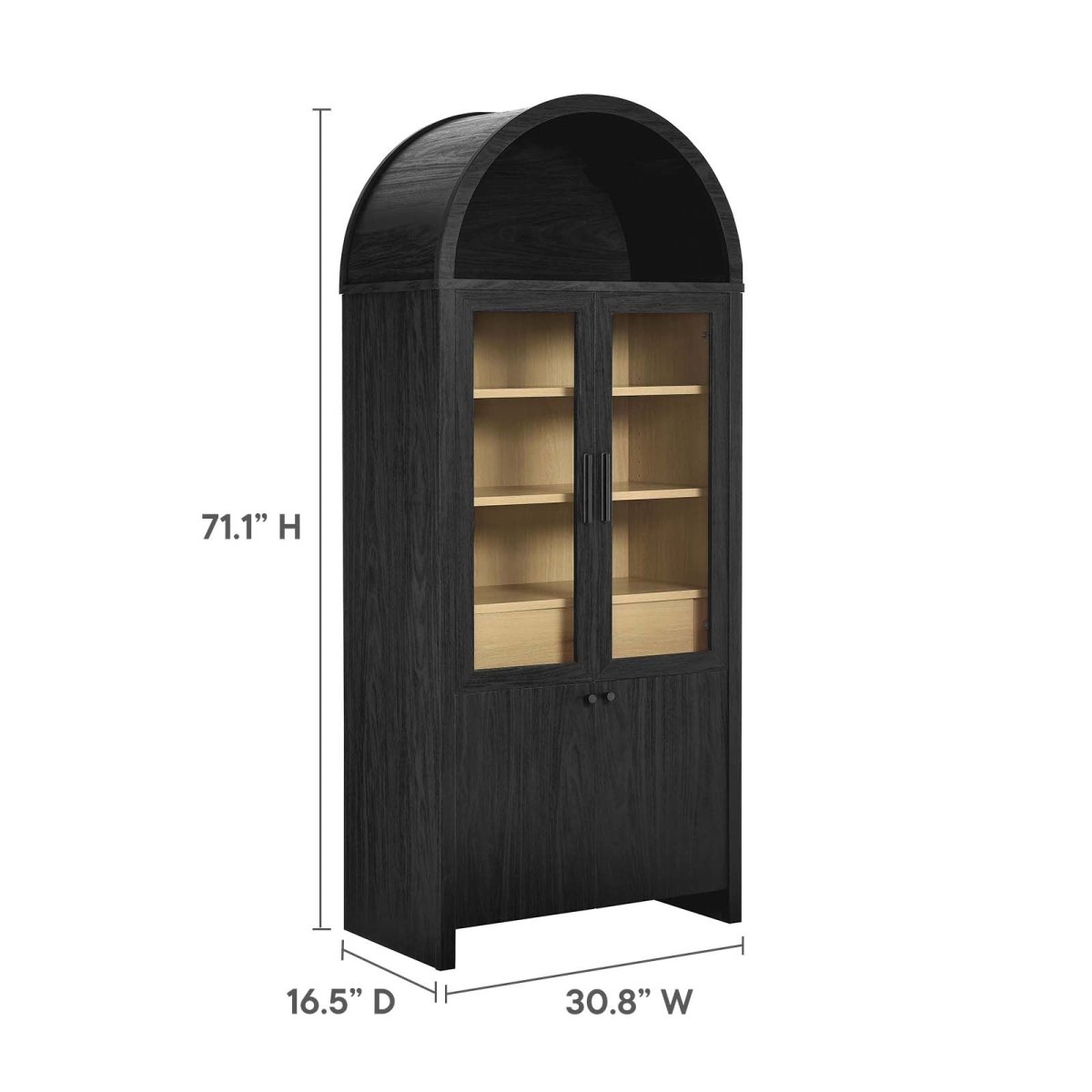 Evie Arched Tall Display Cabinet - BUILDMYPLACE