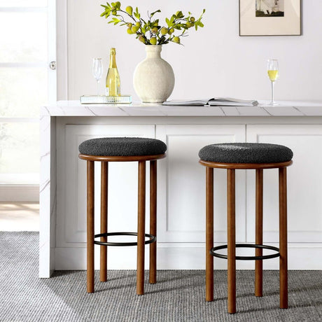 Fable Boucle Fabric Bar Stools - Set of 2 - BUILDMYPLACE