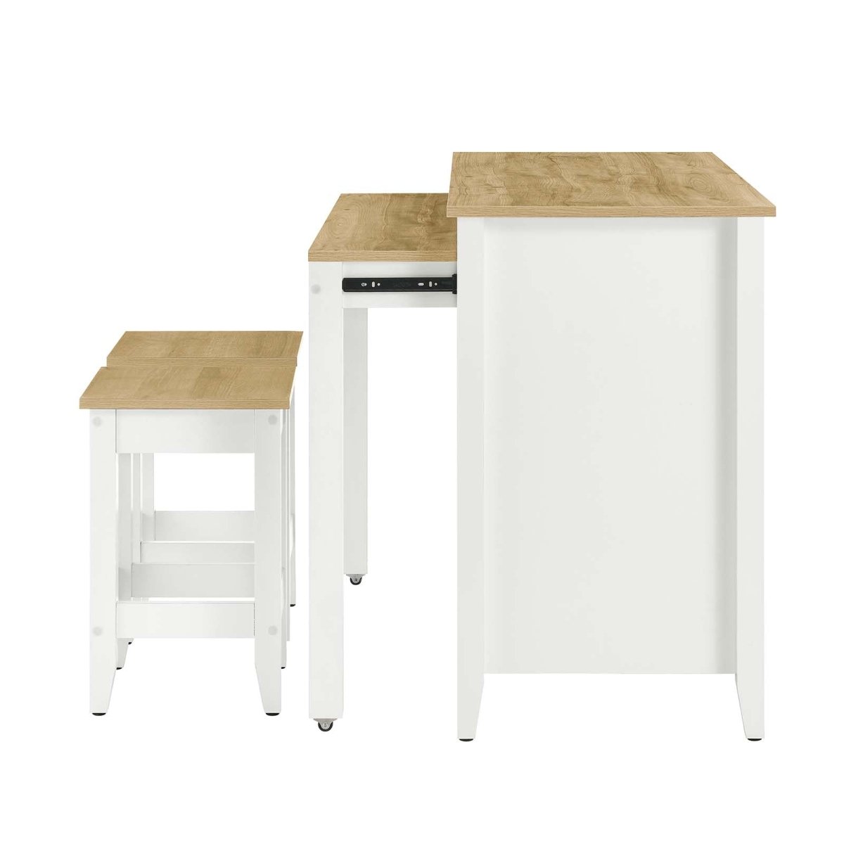 Farmstead 3 - Piece Kitchen Island and Stool Set - BUILDMYPLACE