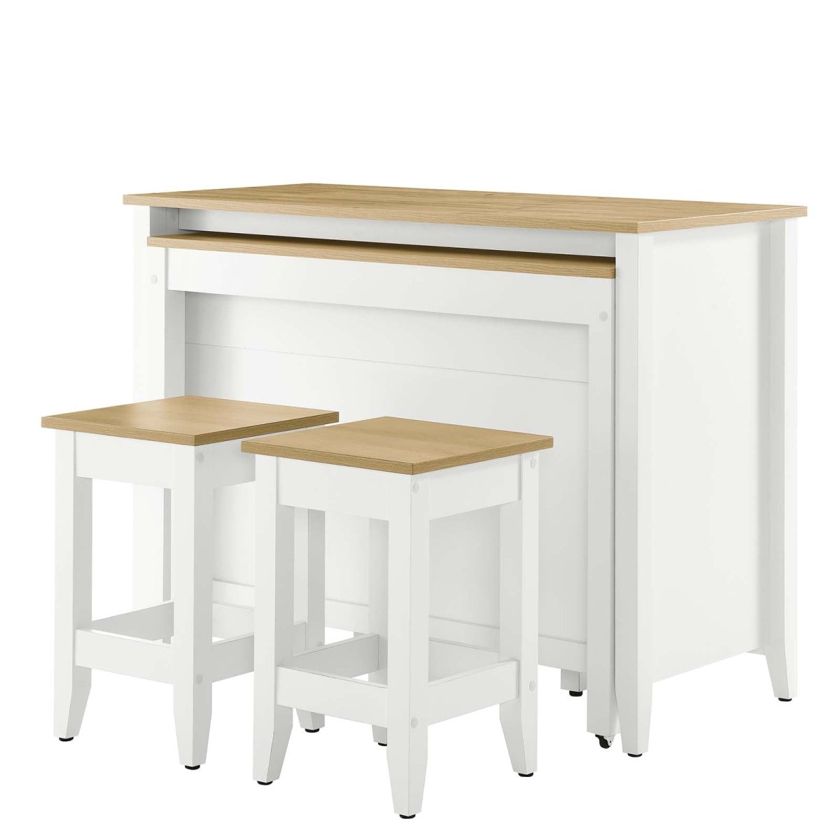 Farmstead 3 - Piece Kitchen Island and Stool Set - BUILDMYPLACE