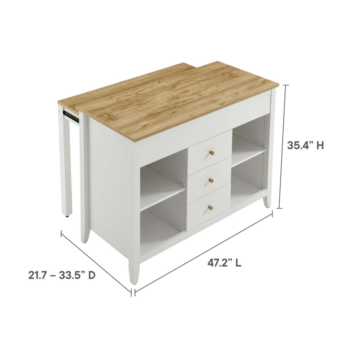 Farmstead 3 - Piece Kitchen Island and Stool Set - BUILDMYPLACE