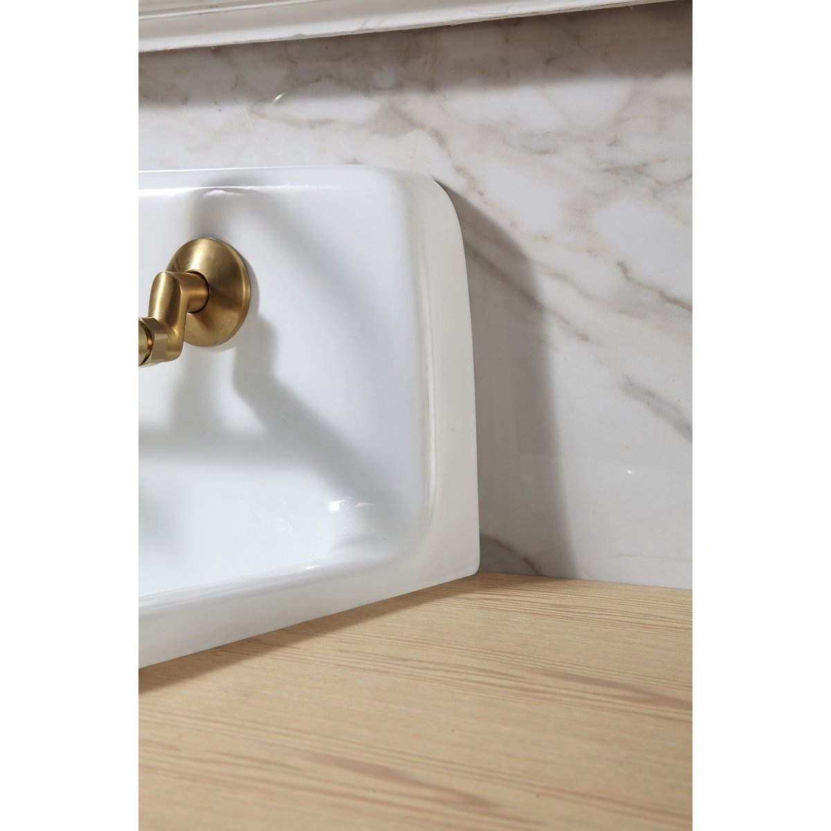 Fauceture Petra Galley 22" Wall Mount Single Bowl Kitchen Sink, White - BUILDMYPLACE
