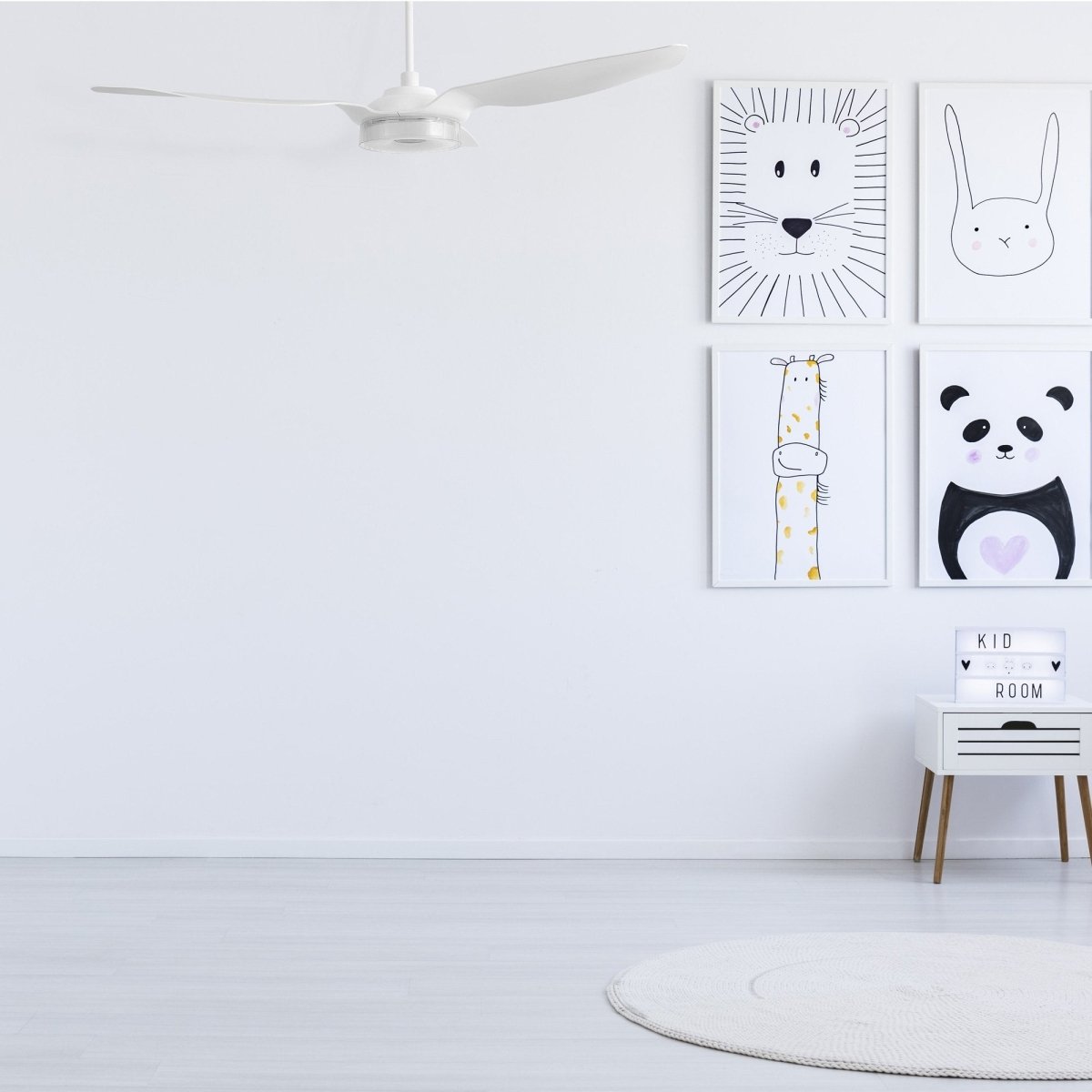 FLETCHER 56 inch 3 - Blade Smart Ceiling Fan with LED Light & Remote - LEDMyPlace