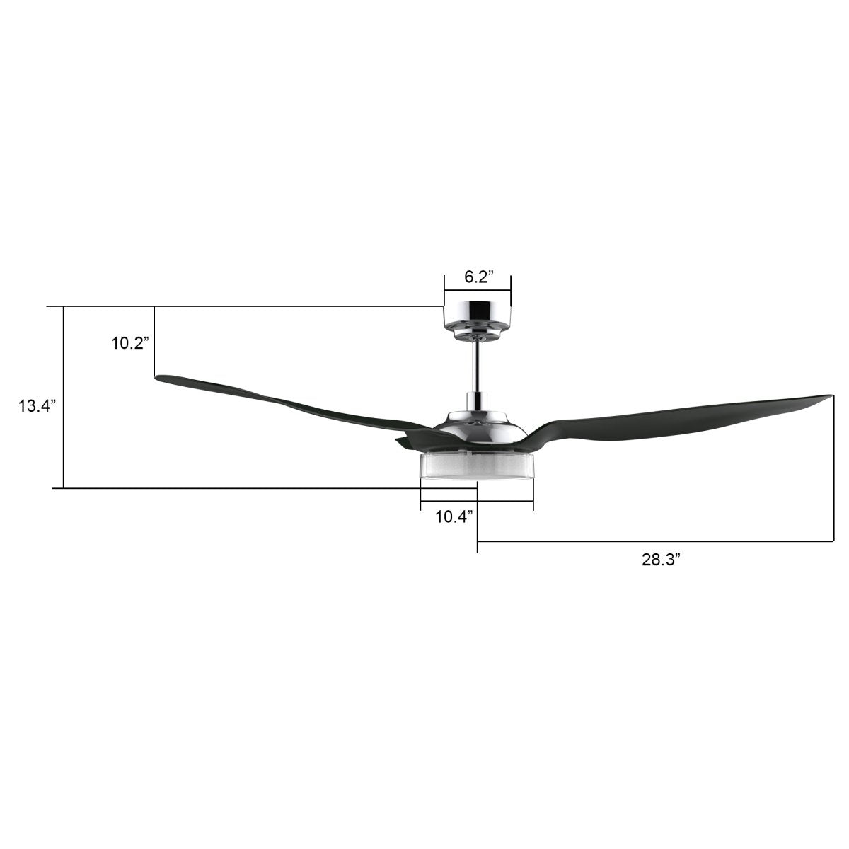 FLETCHER 56 inch 3 - Blade Smart Ceiling Fan with Remote& LED Light - LEDMyPlace